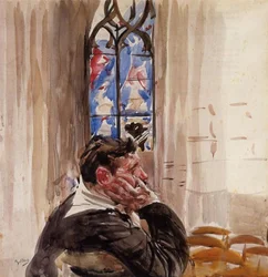 Ritratto di uomo in chiesa